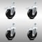 Service Caster 5 Inch SS Hard Rubber Swivel 1/2 Inch Threaded Stem Caster Set Total Lock Brake SCC-SSTSTTL20S514-HRS-121315-4 - alternate 1